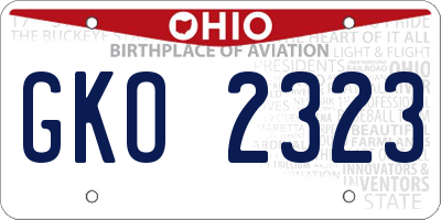 OH license plate GKO2323