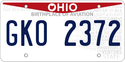 OH license plate GKO2372