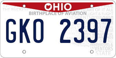 OH license plate GKO2397