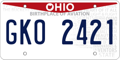 OH license plate GKO2421