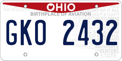 OH license plate GKO2432