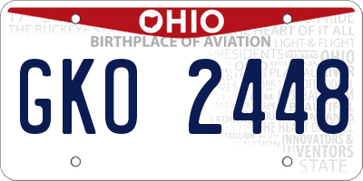 OH license plate GKO2448