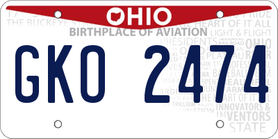 OH license plate GKO2474