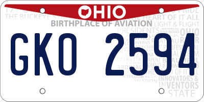 OH license plate GKO2594