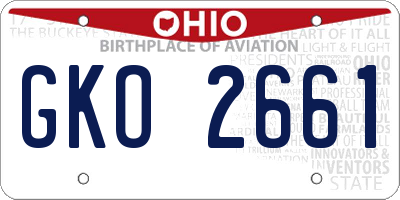 OH license plate GKO2661