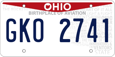 OH license plate GKO2741