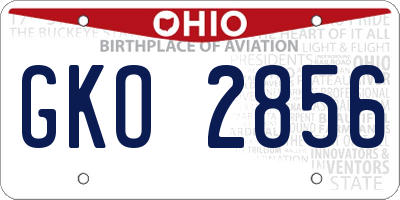 OH license plate GKO2856