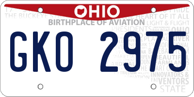 OH license plate GKO2975