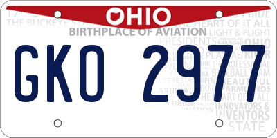 OH license plate GKO2977