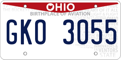 OH license plate GKO3055