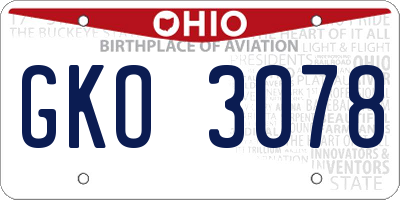 OH license plate GKO3078