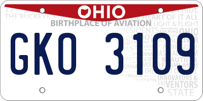 OH license plate GKO3109
