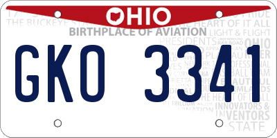 OH license plate GKO3341