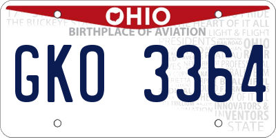 OH license plate GKO3364