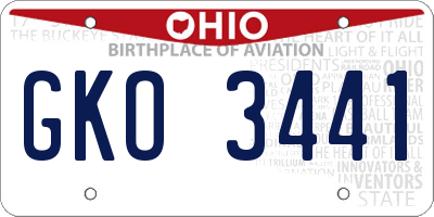 OH license plate GKO3441