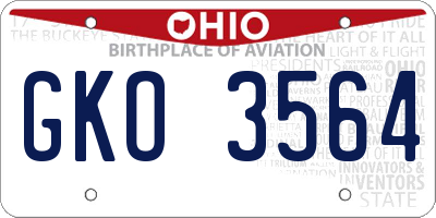 OH license plate GKO3564