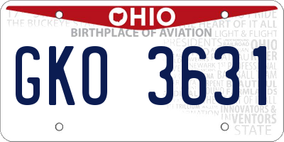 OH license plate GKO3631