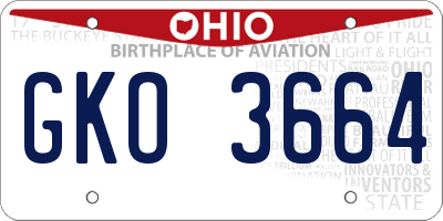 OH license plate GKO3664