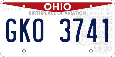 OH license plate GKO3741