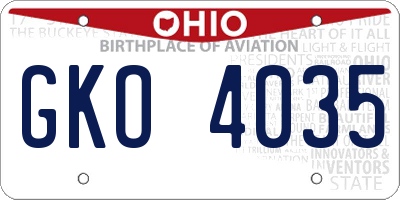 OH license plate GKO4035
