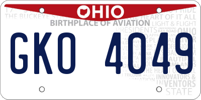 OH license plate GKO4049