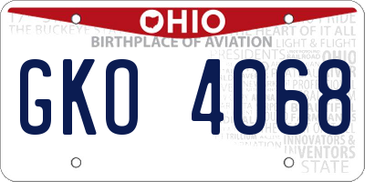 OH license plate GKO4068