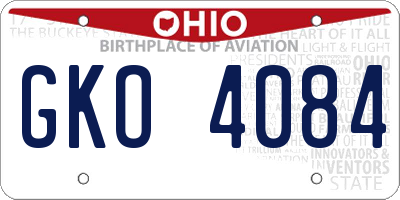OH license plate GKO4084