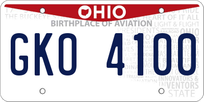 OH license plate GKO4100