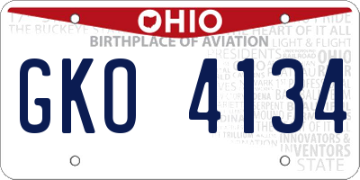 OH license plate GKO4134
