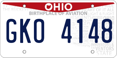 OH license plate GKO4148