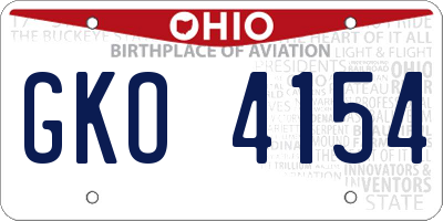 OH license plate GKO4154