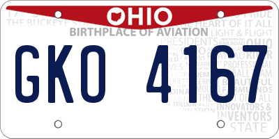 OH license plate GKO4167