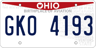 OH license plate GKO4193