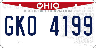 OH license plate GKO4199