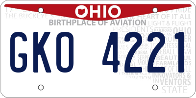 OH license plate GKO4221