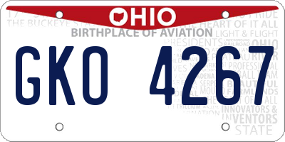OH license plate GKO4267