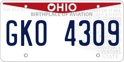 OH license plate GKO4309