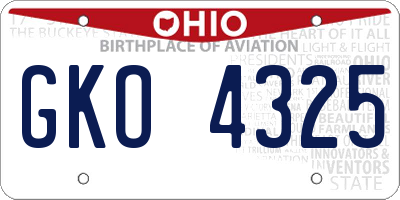 OH license plate GKO4325