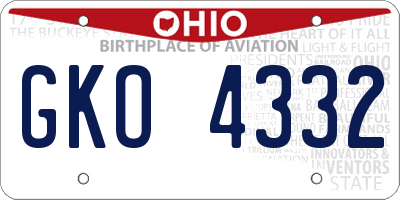 OH license plate GKO4332