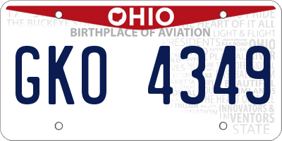 OH license plate GKO4349