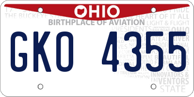 OH license plate GKO4355