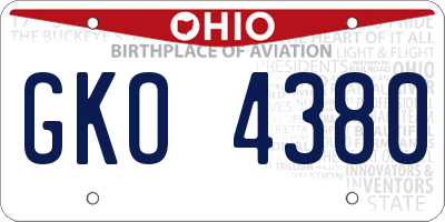 OH license plate GKO4380