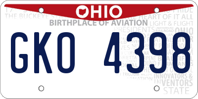 OH license plate GKO4398