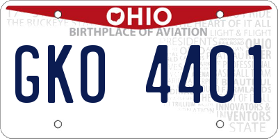 OH license plate GKO4401