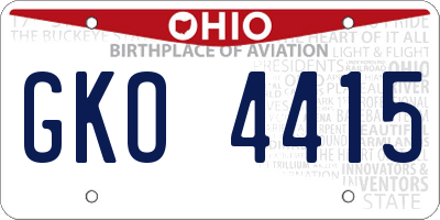 OH license plate GKO4415