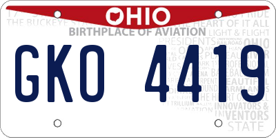 OH license plate GKO4419
