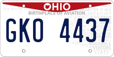 OH license plate GKO4437