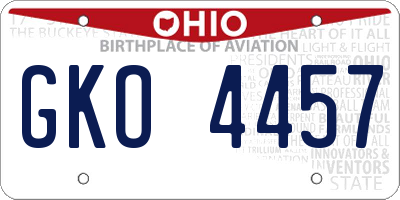 OH license plate GKO4457
