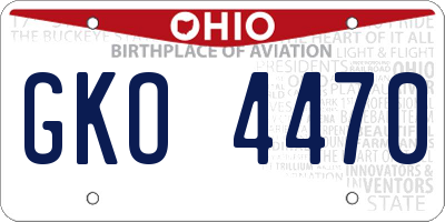 OH license plate GKO4470