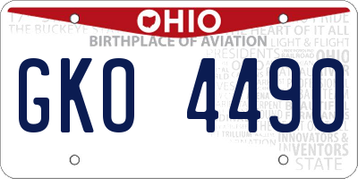 OH license plate GKO4490